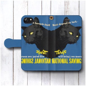 スマホケース 手帳型 オールドポスター 猫 商工会 全機種対応 ケース 人気 絵画 TPU レザー 個性的 あいふぉん