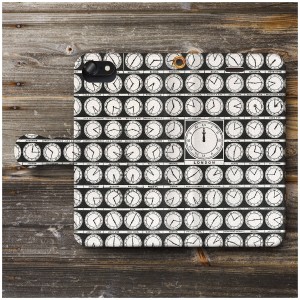 スマホケース 手帳型 世界の時計 オールドポスター 全機種対応 ケース 人気 絵画 レトロ 個性的 あいふぉん