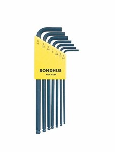 【国内正規品】BONDHUS(ボンダス) 六角ボールポイント・L-レンチ ロングセット 黒染め加工 7本組 (5/64、3/32、7/64、1/8、9
