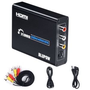 BLUPOW【電源不要】HDMI to コンポジット/S端子 変換器 1080P対応 HDMI to Composite 3RCA AV/S-Vide