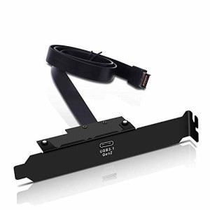 EZDIY-FAB USB 3.1フロントパネルヘッダ 背面パネル拡張ブラケット- USB-Cタイプ-Cメス延長ケーブル - 45cm