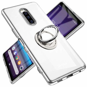 Xperia 1 ケース リング 透明 TPU クリア リング付き 回転リング エクスペリア 1 SO-03L SOV40 カバー 専用 全透明 黄変