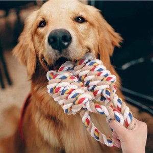 犬おもちゃ 犬用噛むおもちゃ玩具 犬ロープおもちゃ 中型犬 大型犬 ペット用 犬噛むおもちゃ 丈夫 天然コットン ストレス解消 運動不足解