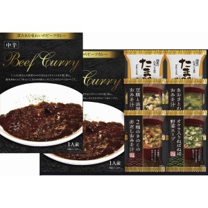 【2024 お中元 送料無料】 ビーフカレー＆フリーズドライスープ詰合せ カレー スープ 惣菜 ギフトセット ビーフカレー フリーズドライ 和