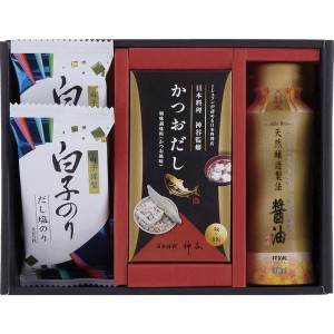 【送料無料 父の日 プレゼント】 和の調味料詰合せ しょうゆ 味のり こだわり 調味料 ギフトセット かつおだし 醤油 毎日 食事 習慣 食卓