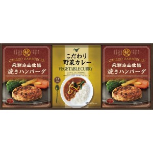 【ポイント増量中 送料無料】 飛騨高山牧場 焼きハンバーグ＆こだわりカレーセット カレー ハンバーグ ギフトセット 和食 洋食 そうざい 