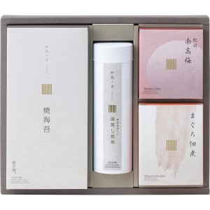 【2024 お中元 送料無料】 深蒸し煎茶 静岡抹茶入り・焼海苔・紀州南高梅・まぐろ佃煮詰合せ 蒸し煎茶 焼海苔 佃煮 紀州南高梅 ギフトセ