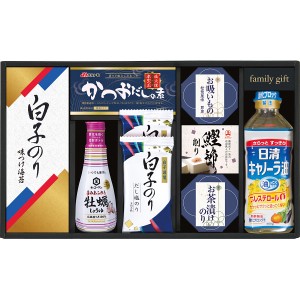 【2024 お中元 送料無料】 キッコーマン しょうゆ＆白子のり食卓詰合せ わかめスープ だしの素 お吸いもの 牡蠣しょうゆ 白子味のり 詰め