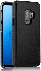 Galaxy S9 Plus ケース 反重力 マジック ナノ べたべた ブラック ケース Galaxy S9+ Anti Gravity Case 滑らかな表面に吸着で...