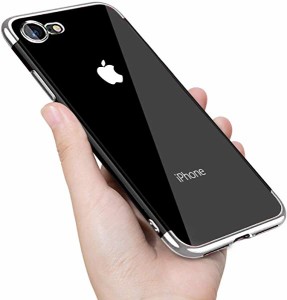 iPhone7 ケース iPhone 8 ケース クリア 耐衝撃 TPU 透明ケース ソフトメッキ加工取り出し易い 衝撃吸収 全面保護 指紋防止ファ ...