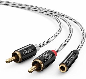 3.5mm to RCA ケーブル 3.5mm メスto 2RCAオス ステレオオーディオケーブル金メッキコネクタ採用 スマホン MP3プレーヤー タブレ...