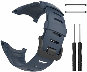 Suunto Core スントコア バンド 高級 シリカゲル 製腕時計ストラップ バンド 交換ベルトfor Suunto Core(ネイビー) 送料無料