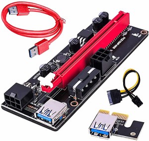 ライザーカード Pcieライザー PCI-E VER 009S 1x-16xグラフィック拡張 USB3.0 PCI-E Express 1x-16x 拡張ライザーカード アダプ ...
