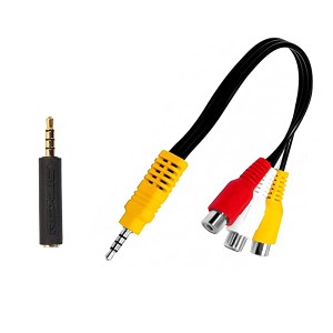 3.5mm RCA 変換 ケーブル AVケーブル 変換プラグ付き4極ミニプラグ 4極ミニプラグRCAステレオオーディオ ビデオ変換ケーブル 22c...