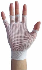 指切り手袋 グローブインナーフィット フリーサイズ 20枚入 NO.18 (メッシュ ホワイト)