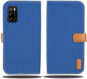 デニム デザイン ケース 手帳型 Rakuten Big s 楽天モバイル 対応 RAKUTEN Mobile 手帳ケース ブルー 全面保護 ベストデニム材料...