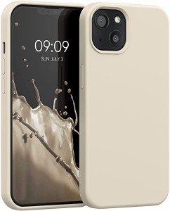 iPhone 13 ケース TPU リキッド シリコン スマホケース カバー 耐衝撃 傷防止 サラサラ Case ...クリーム 送料無料