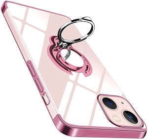 iPhone 13 mini ケース リング付き クリア 透明 TPU 耐衝撃 軽量 薄型 擦り傷防止 アイフォン 13 mini用 スマホケース スタンド ...