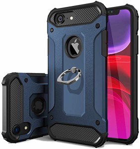 iPhone8 ケース リング付き 耐衝撃 TPU クリア 軽量 薄型 指紋防止 全面保護 アウトドア キャンプ 野外取得 スタンド機能 スクラブ 防塵