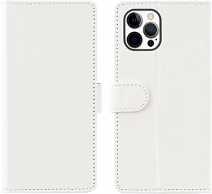 手帳ケース Apple iPhone 13 (アイフォン13 6.1インチ) 手帳型 ケース (ホワイト) スタンド機能 スマホケース 横開き PU革 カード入れ 財