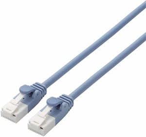 エレコム LANケーブル CAT6A 2m ツメが折れない 爪折れ防止コネクタ cat6a準拠 やわらか ブルー 送料無料