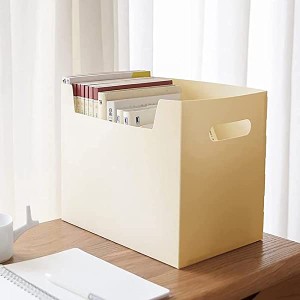 ファイルボックス A4用 折りたたみ 収納ボックス 大容量 多機能 事務用品 書類ケース 衣類 収納 家庭 事務 (あんず色) 送料無料