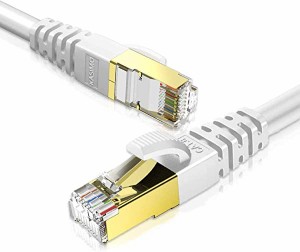 【0.25cm 2本】 CAT8 LANケーブル カテゴリー8 超高速 最大40Gbps 2000MHz 26AWG RJ45 SFTP 二重シールド ツメ折れ防止 イーサネットケー