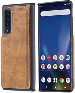 背面カード 手帳型ケース 富士通 arrows NX9 F-52A docomo 対応 FUJITSU スマホ バックカバー ケース 手帳型 (ブラウン) 手作り 財布型 