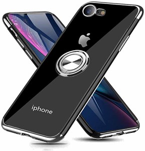 iPhone 6s ケース iPhone 6 ケース リング付き クリア メッキ加工 ケース 落下防止 耐衝撃 スタンド機能 透明 TPU 防塵 薄型 軽量 一体型