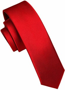 赤い ナロータイ メンズ ネクタイ 無地 レッド 細め 結婚式 幅5.5cm シルク 洗える ブランド  送料無料
