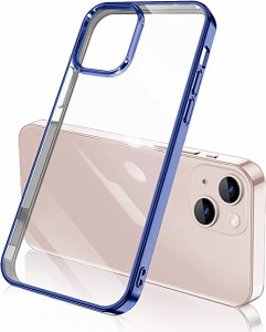 iPhone13mini ケース クリア iPhone 13 mini カバー 透明 耐衝撃 薄型 軽量 TPU 保護カバー 人気 アイフォンケース 型(ブルー) 送料無料