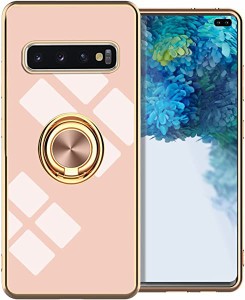 【 耐衝撃 】 Galaxy S10 Plus ケース リング付き メッキ加工 レンズ保護 TPU ソフトケース 薄くて軽い 人気 携帯カバー Samsung Galaxy 