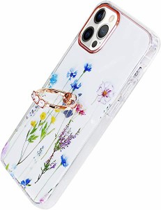 【 耐衝撃 】 iPhone14 Pro ケース リング付き クリア 花柄 かわいい おしゃれ キャラクター 女性人気 スマホケース 携帯カバー iPhone14