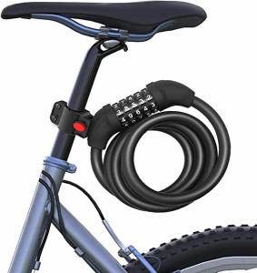 自転車ロック 鍵 ケーブルロック 防水 錆びにくい 亜鉛合金 バイク ダイヤルロック ワイヤーロック 頑丈 チェーンロック 5桁 パスワード
