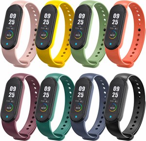 Mi Band 6 Band 5 換えバンド シャオミ 6 5スマートウォッチベルト 8色 シリコン製 耐衝撃 防汗 Amazfit Band 5など用 送料無料