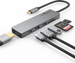 USB C ハブ アダプタ 6in1 マルチポート usb ハブ type-c[4K対応HDMI＋急速PD充電＋USB3.0/2.0ポート+SD&TFカード スロット搭載]thunderb