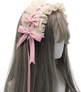 ヘッドドレス ロリータ 髪飾り ゴスロリ ヘアアクセサリー カチューシャ レース リボン 蝶結び かわいい キュート メイドカフェ lolita 