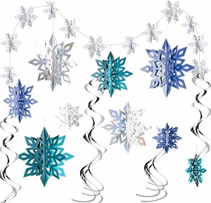 クリスマス 立体 雪の結晶 クリスマスガーランド 雪の結晶 ペーパー クリスマス ガーランド スノーフレーク デコレーション クリスマスオ