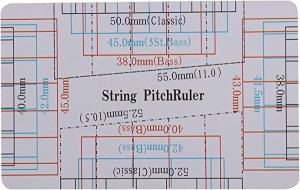 ギター弦アクションゲージ定規ギターベース用のクリーンプリント付き2ピース両面ギター指板フレットボード測定ツール 送料無料