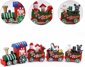 クリスマス 飾り 列車 オーナメント サンタクロース 置物 贈り物 プレゼント 装飾品 ギフト パーティー 木製のおもちゃ クリスマスの装飾