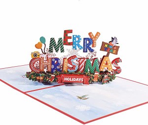 クリスマスカード 立体 3D ポップアップ グリーディングカード クリスマスメッセージカード 飛び出す クリスマス飾り 手作りギフト ホリ