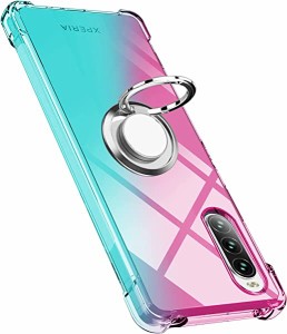 Xperia 10 III ケース リング クリア TPU シリコン リング付き薄型 グラデーション色 ケース 軽量シリコン 耐衝撃 Xperia 10 IIISO-52A S