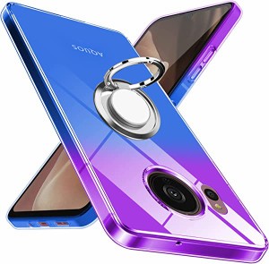 AQUOS sense7 plus ケース リング クリア 透明 tpu 薄型 軽量シリコン グラデーション色 ケース 耐衝撃 指紋防止 車載ホルダー対応 防塵 