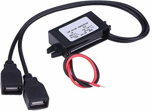 デュアル ダブル 2USB DC-DC カー コンバータ モジュール USB電源コンバータ 12V To 5V DC降圧レギュレータ USB充電アダプタ 充電コンバ