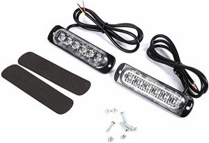 [2個] DC 12 / 24V 6LED 緊急ストロボライト 警告ストロボライト 非常灯 点滅ランプ 緊急危険警告 IPX-4防水 高い光透過能力 省エネ(琥珀