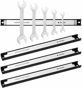 【4本】 マグネットホルダー 工具 壁掛け ペンチ ドライバー ハンマー などに 磁石 くっつく 工具ホルダー 30,5cm x 2,3cm