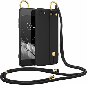 iPhone SE (2022) SE (2020) 8 7 ケース TPU ショルダーケース スマホ グリップ 黒色 送料無料