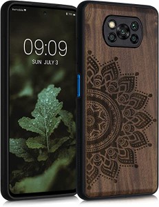 Xiaomi Poco X3 NFC/Poco X3 Pro 木製ケース 木製 携帯ケース TPUバンパー ナチュラル ウッド スタイル デザイン...(こげ茶色) 送料無料