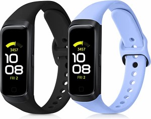 【2個セット】 Samsung Galaxy Fit (SM-R370) バンド 交換ベルト シリコンバンド ソフト TPU 耐久性 ライトブルー/黒色 送料無料