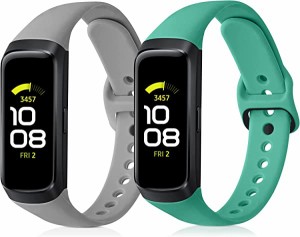 【2個セット】 Samsung Galaxy Fit (SM-R370) バンド 交換ベルト シリコンバンド ソフト TPU 耐久性 ペパーミント/グレー 送料無料